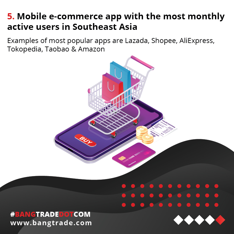 5. Mobile e-commerce app with the most monthly active users in Southeast Asia